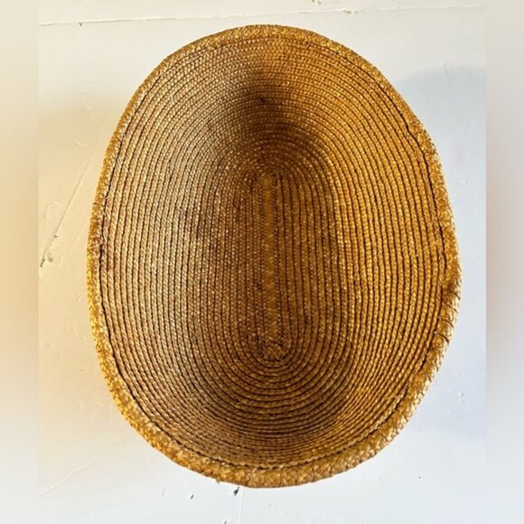 Vintage Handwoven Straw Oval Basket – Rustic Boho Decorative Storage - Picture 3 of 7